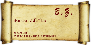 Berle Zéta névjegykártya
